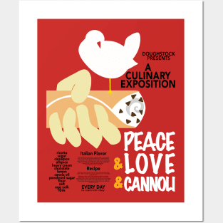 Peace Love & Cannoli Funny Cannoli Lover Gift Posters and Art